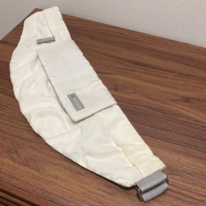 Vintage Versace Jeans Couture White Nylon Unisex Padded Fanny Pack on Web Belt.
